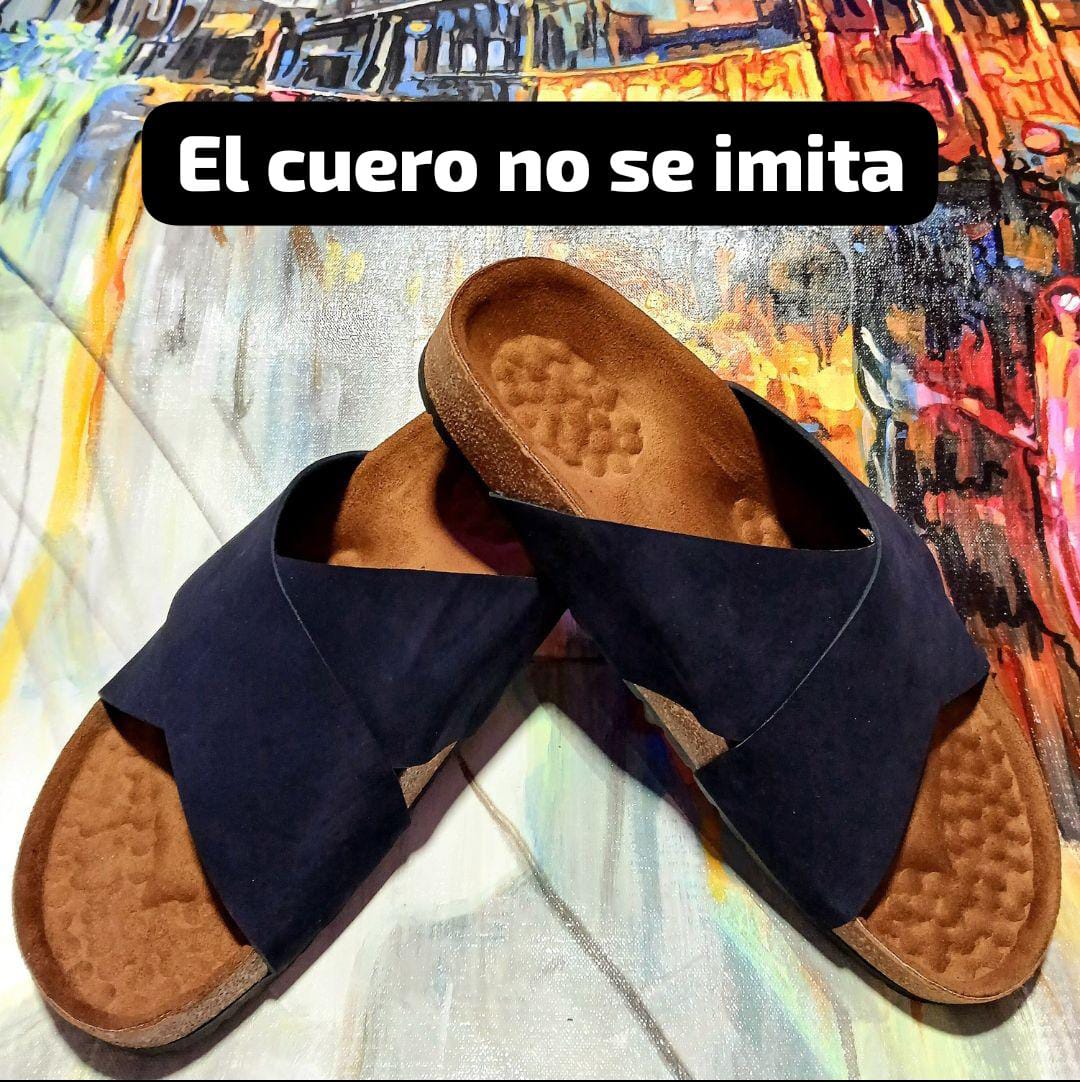 SANDALIAS DE CABALLEROS EN CUERO LISO 100%
