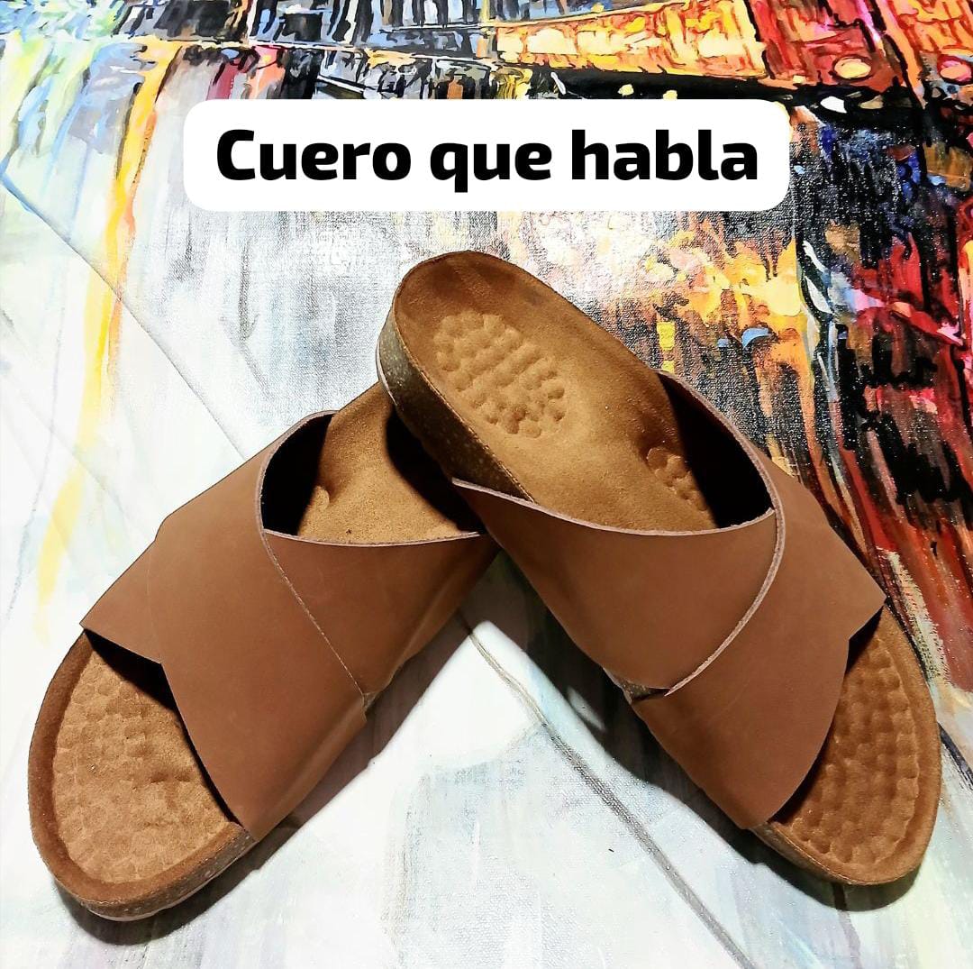 SANDALIAS DE CABALLEROS EN CUERO LISO 100%