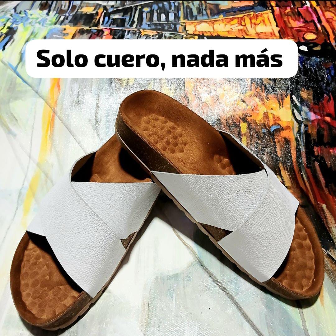 SANDALIAS DE CABALLEROS EN CUERO LISO 100%